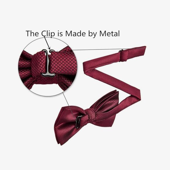 Elegant Bow Tie Bowtie Polyester Pink Checkered - Picture 3 of 4